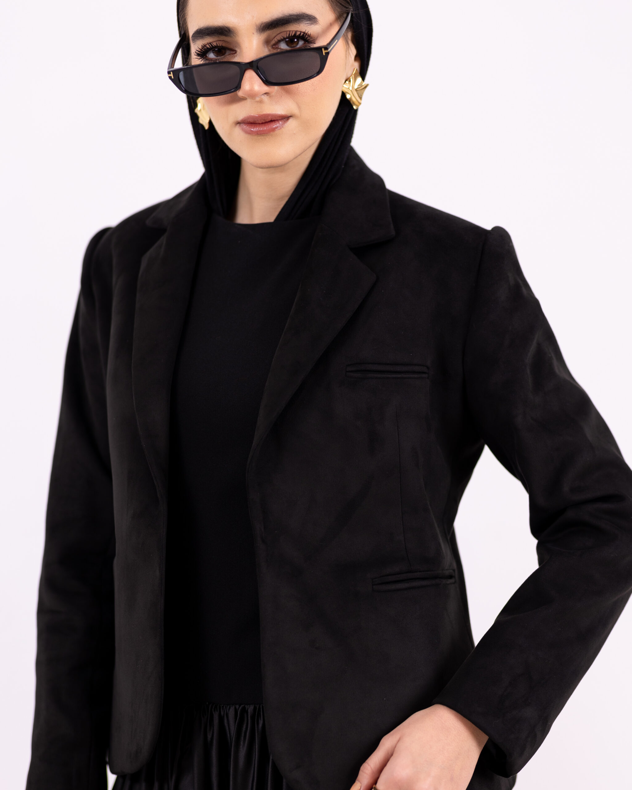 Black suede blazer